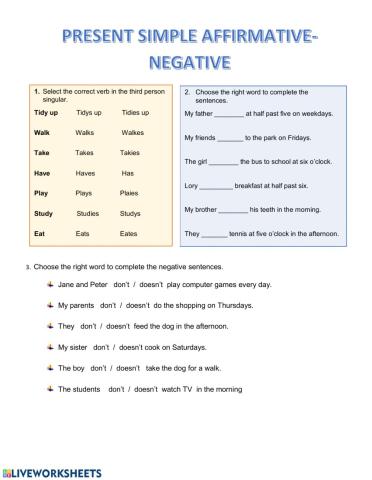 Present simple tense