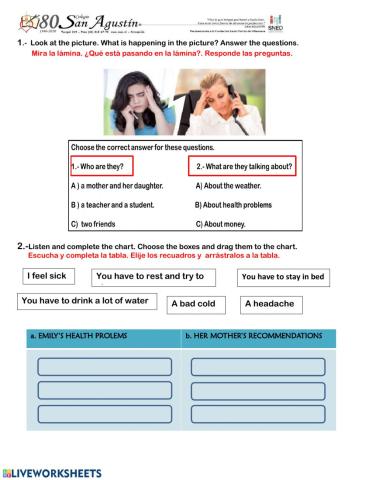 Health problems conversation