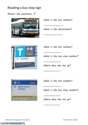 Transportation-reading a bus stop sign