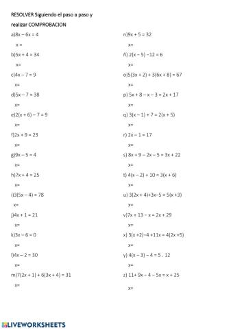 Ecuaciones Ficha 7