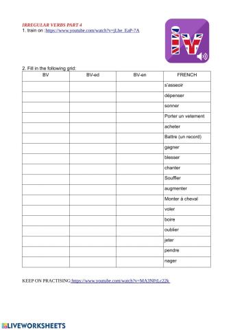 Irregular verbs part4