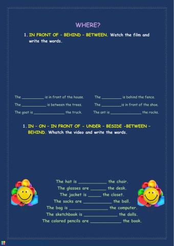 Prepositions of place