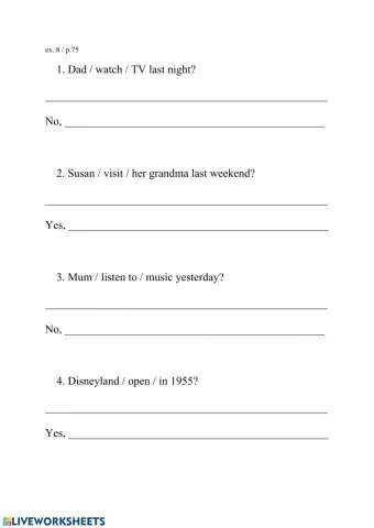 Past Simple - questions & short answers