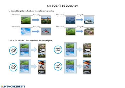 Means of transport: reading and listening
