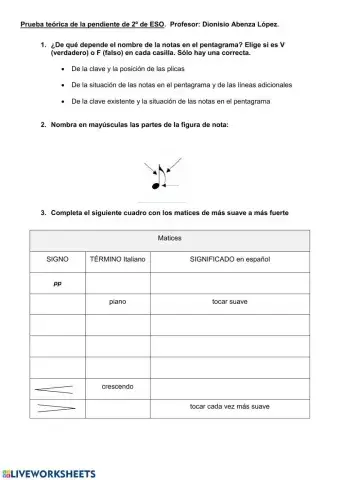 Lenguaje musical (I) 2ºESO