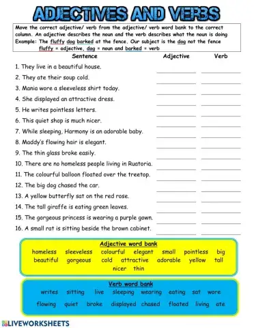 Adjectives and Verbs