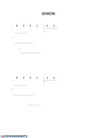 Zatiketak. 2 zifra. Kenketekin