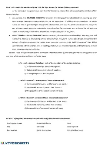 Balance in ecosystems