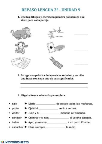 Repaso unidad 9 lengua