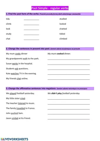 Past Simple regular verbs