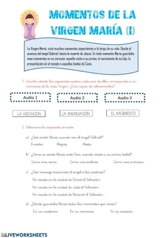 Momentos de la Virgen María (I)
