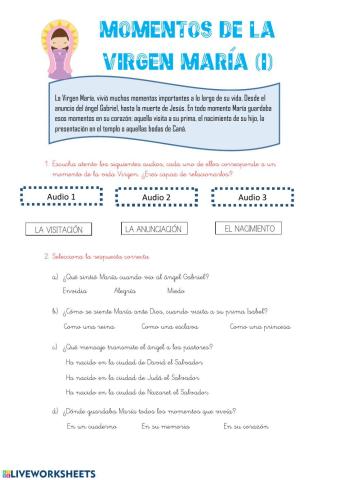 Momentos de la Virgen María (I)