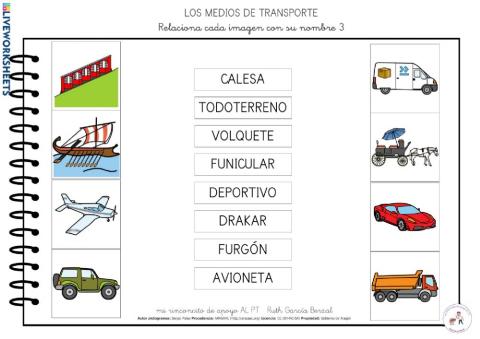 Los medios de transporte: relaciona 3