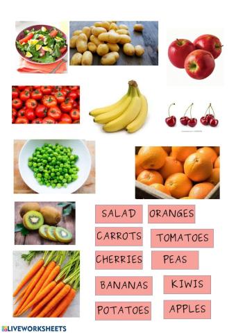 Fruits and vegetables