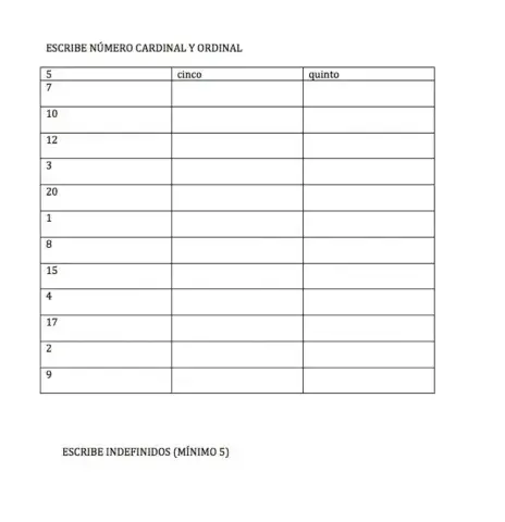 Determinantes numerales e indefinidos