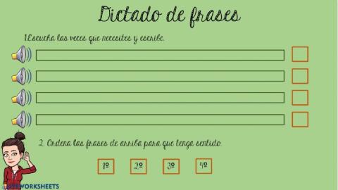 Dictado de frases
