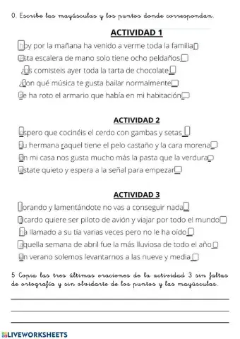 Uso de mayúsculas y los puntos