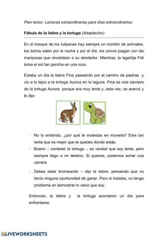 Fábula -La liebre y la tortuga-