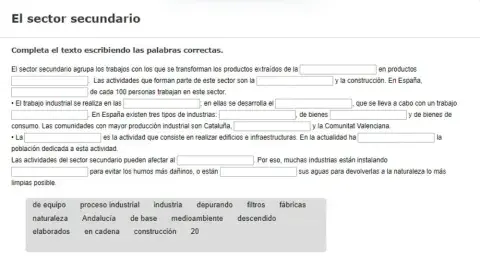 El sector secundario