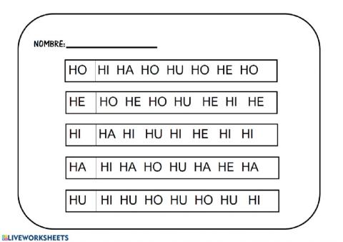 Discriminación visual silabas