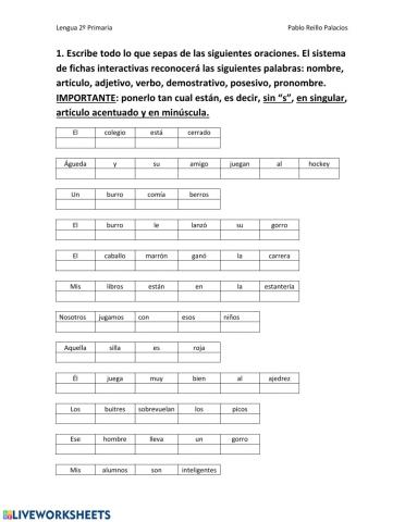 Repaso oraciones y tiempos verbales