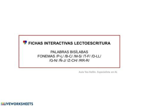 Fichas Lectoescritura Z - CH