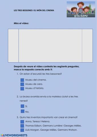 Comprensió oral: les tres bessones i el món del cinemal