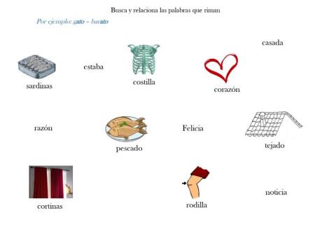 Relaciona las palabras que riman