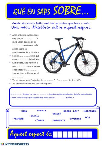 Que saps sobre... Ciclisme