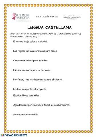 Complentos del verbo cd ci