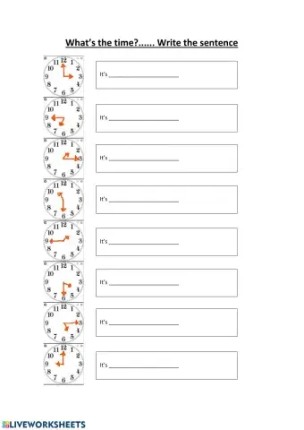What's the time write the sentence