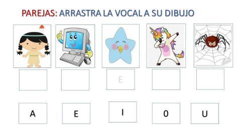 Empareja la vocal con su dibujo