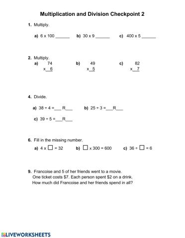 Multiplication Division Quiz 2