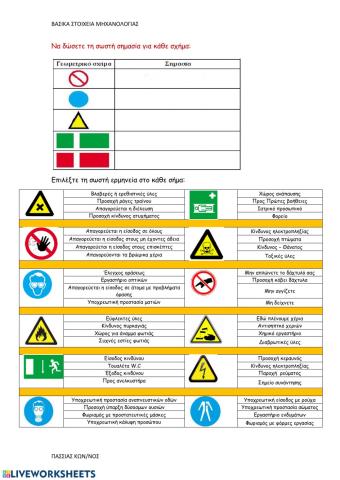 Σημανση στους χωρους εργασιας