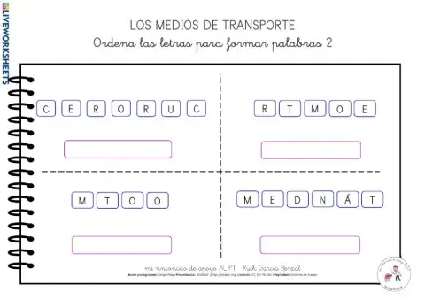 Los medios de transporte: ordena letras 2