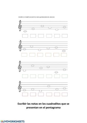 Notas en el pentagrama
