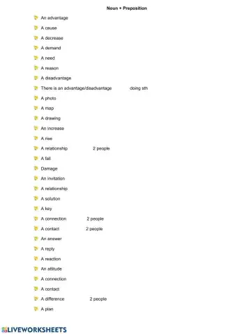 Noun and Preposition