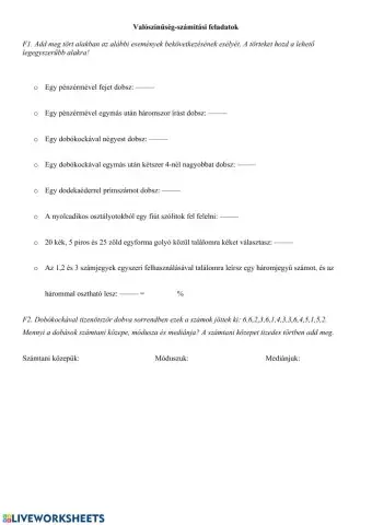 Valószínűség-számítás és középértékek