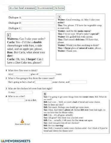 Listening and reading comprehension