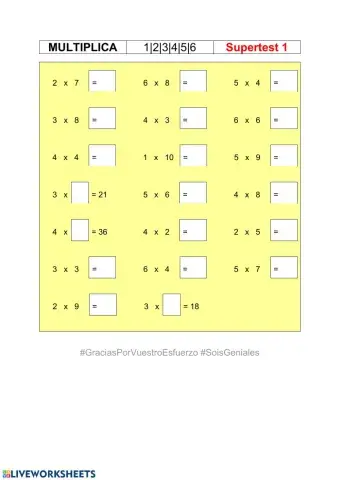 Supertest 1 multiplicar 123456