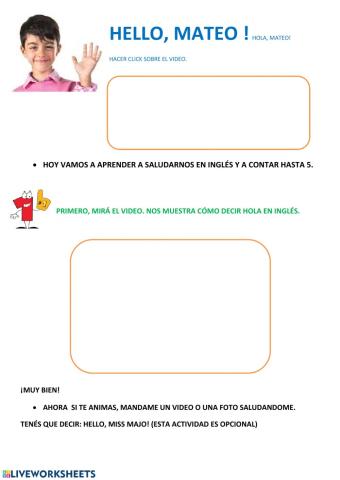 Hello, numbers 1 to 5