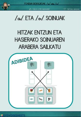 HASIERAKO SOINUAREN ARABERA SAILKATU (-a- eta -o- soinuak)