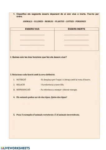 Éssers vius i inerts