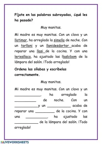 Ortografía -illo, -illa