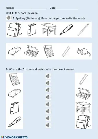 Unit 1 At School (Revision)