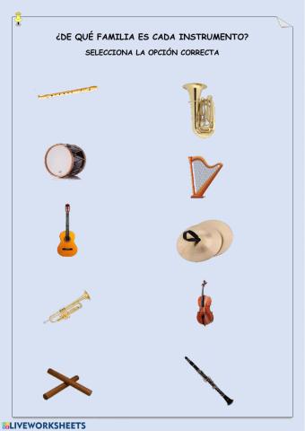 Familias de instrumentos