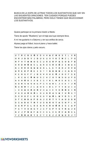 Encontrar sustantivos