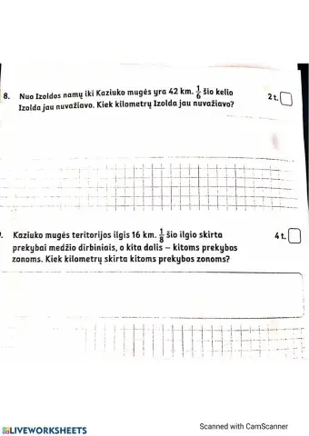 Testas trupmenos antras lapas
