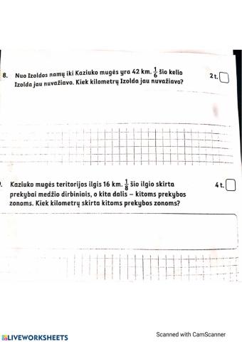 Testas trupmenos antras lapas