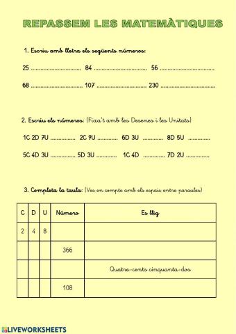 Escrivim els números